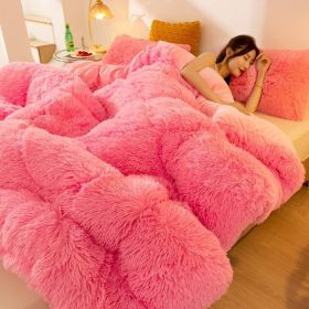 Super Soft Long Fleece Mink Crystal Velvet Thickened Warm Winter Quilt (Option: Girl Pink-200x230cm about4.75kg)