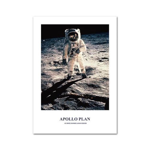 Astronaut Moon Mars Print Fashion Poster Canvas Painting
