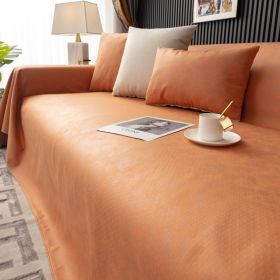 Anti Cat Scratch All-weather Universal Non Stick Wool Technology Cloth Sofa Cover (Option: Orange-210x340cm)