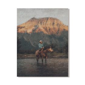 Home Fashion Vintage Cowboy Portrait Oil On Canvas Poster (Option: EPB22026-60x80cm)