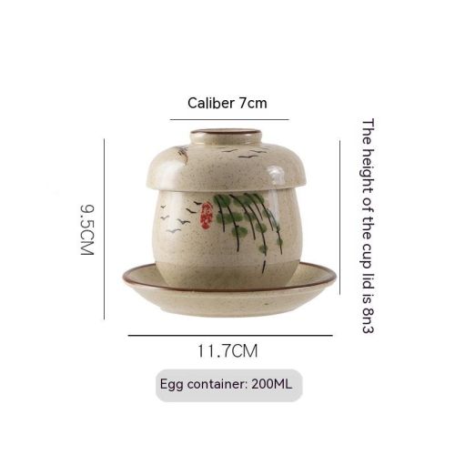 Underglaze Steaming Bowl Ceramic Stew Bowl With Lid High Temperature Resistance