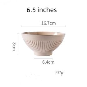 Vintage Ceramic Round Dessert Plate Rice Bowl (Option: Mud color-6.5inches-4PCS)