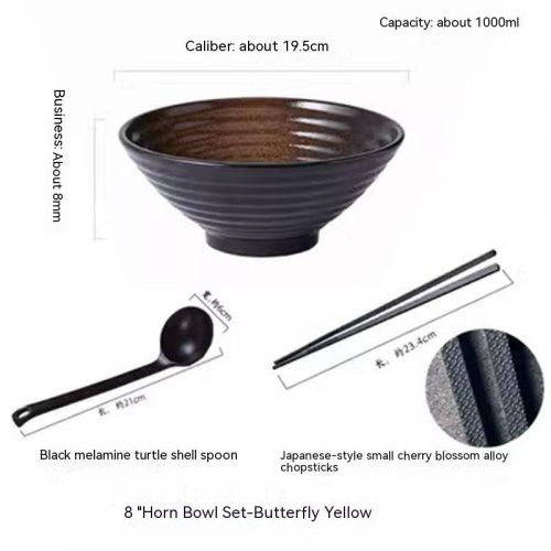 Household Ceramic Large Ramen Bowl Tableware Set