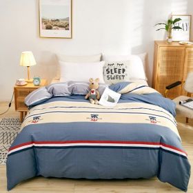 Cotton Single And Double Student Dormitory Three Piece Quilt Cover (Option: Simple Trend-4piece twin set220x240)